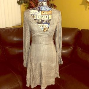 Plaid black and white dress